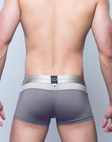 The 2Eros Boreas trunk in grey and mesh panels  and a logo woven waistband.