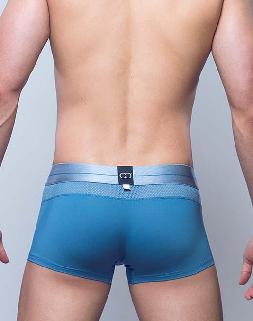 The 2Eros Boreas trunk in blue and mesh panels  and a logo woven waistband.