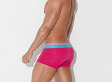 Code22 bright mesh trunk in fuchsia with contrasting waistband.