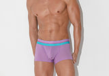 Code22 bright mesh trunk in purple with contrasting waistband.