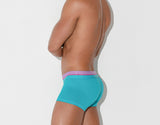 Code22 bright mesh trunk in turquoise with contrasting waistband.